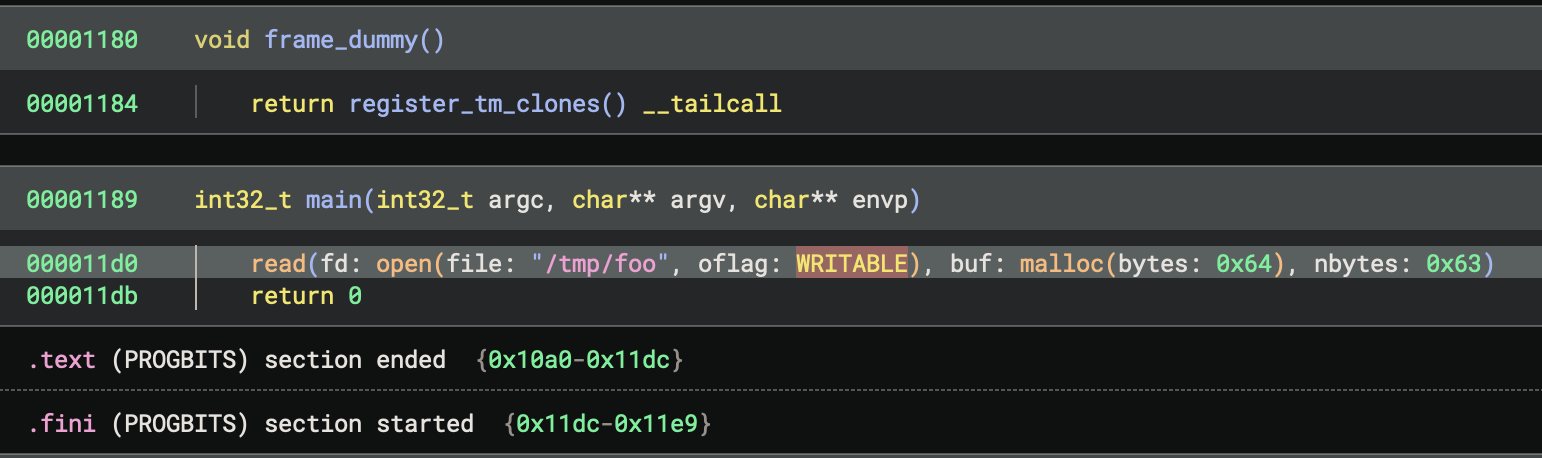 Binary Ninja correctly showing the enumeration bit mask flags.